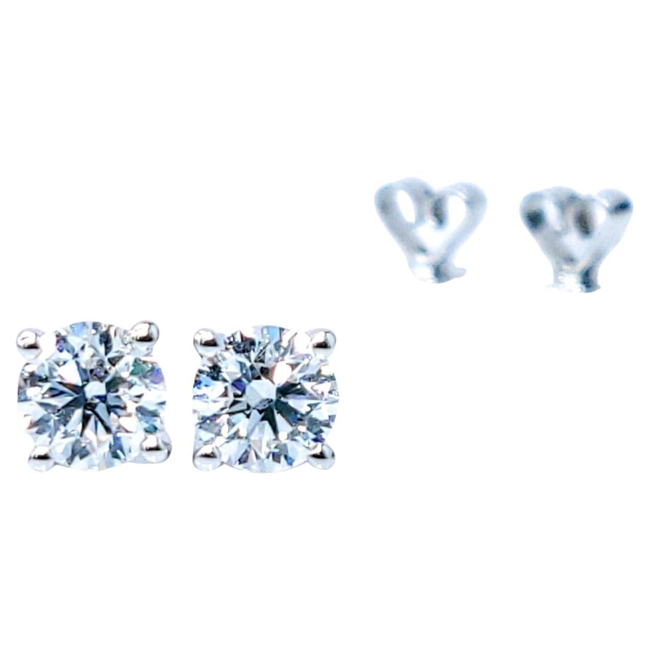 Orecchini con diamanti certificati GIA da 1,01 carati in oro bianco 18 carati