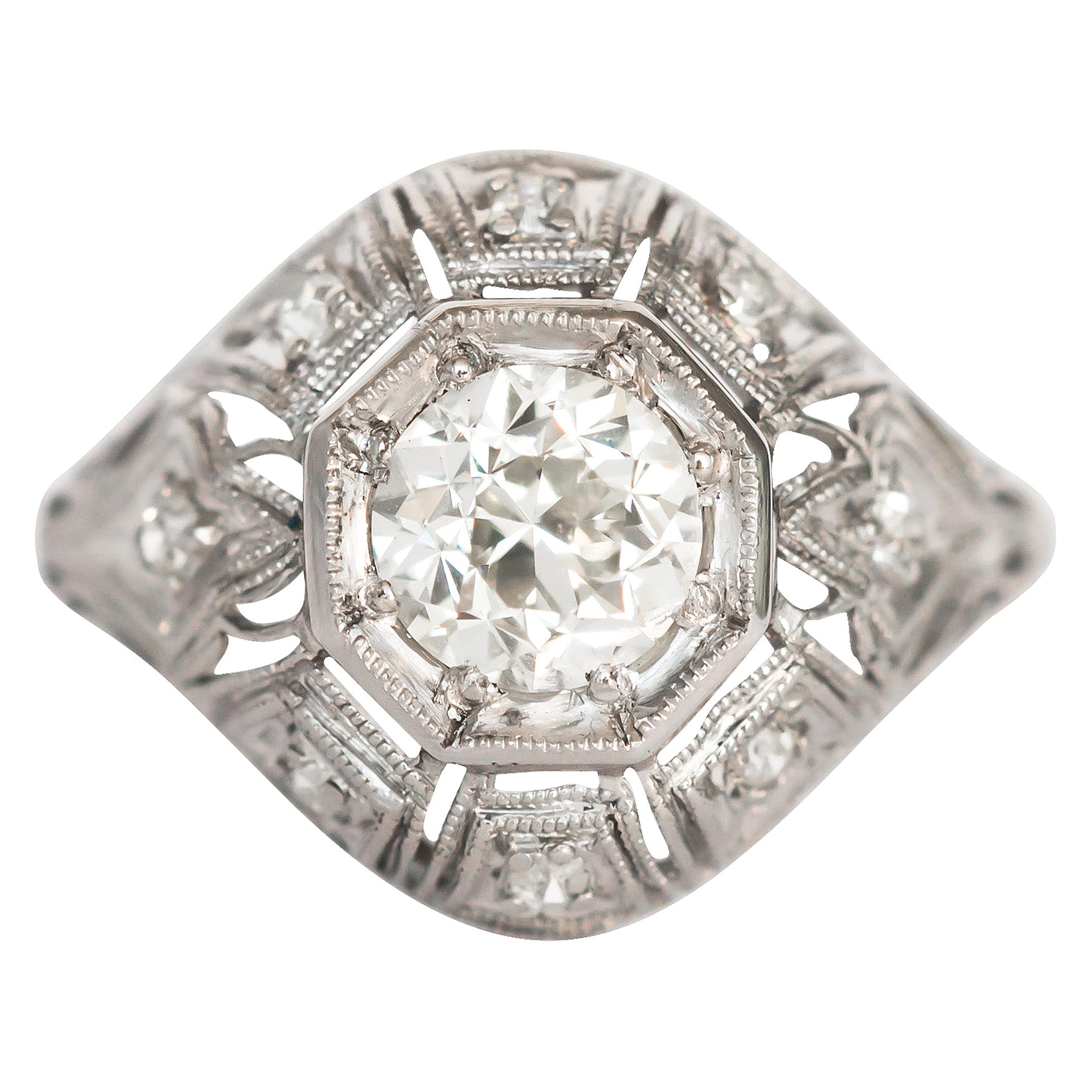 GIA Certified 1.01 Carat Diamond Engagement Ring For Sale