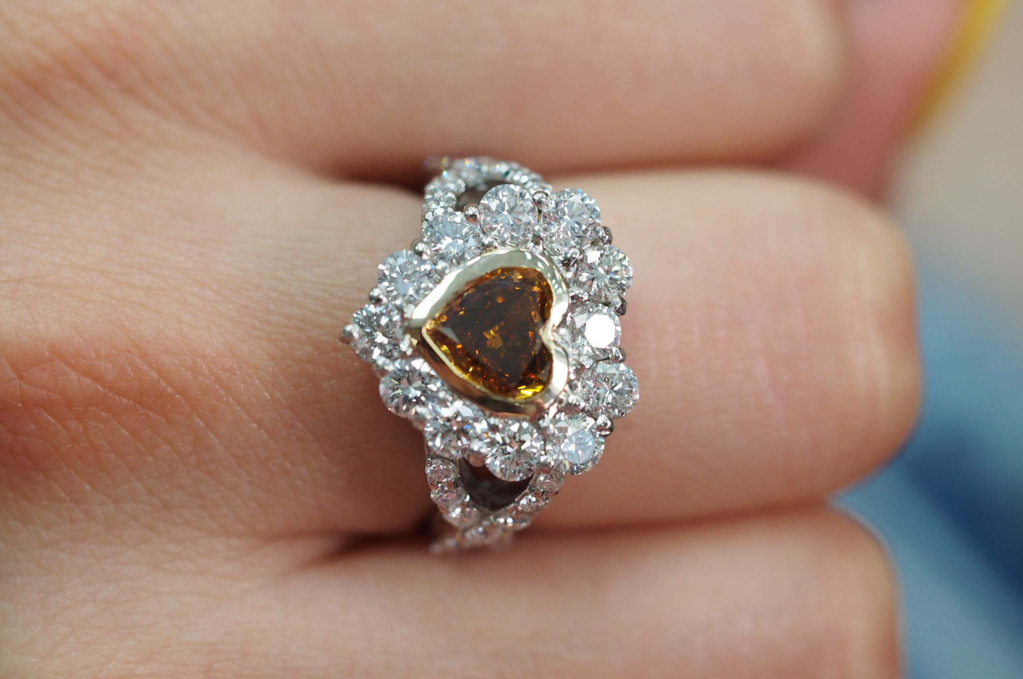 Art Deco GIA Certified 1.01 Carat Diamond Heart Platinum Ring