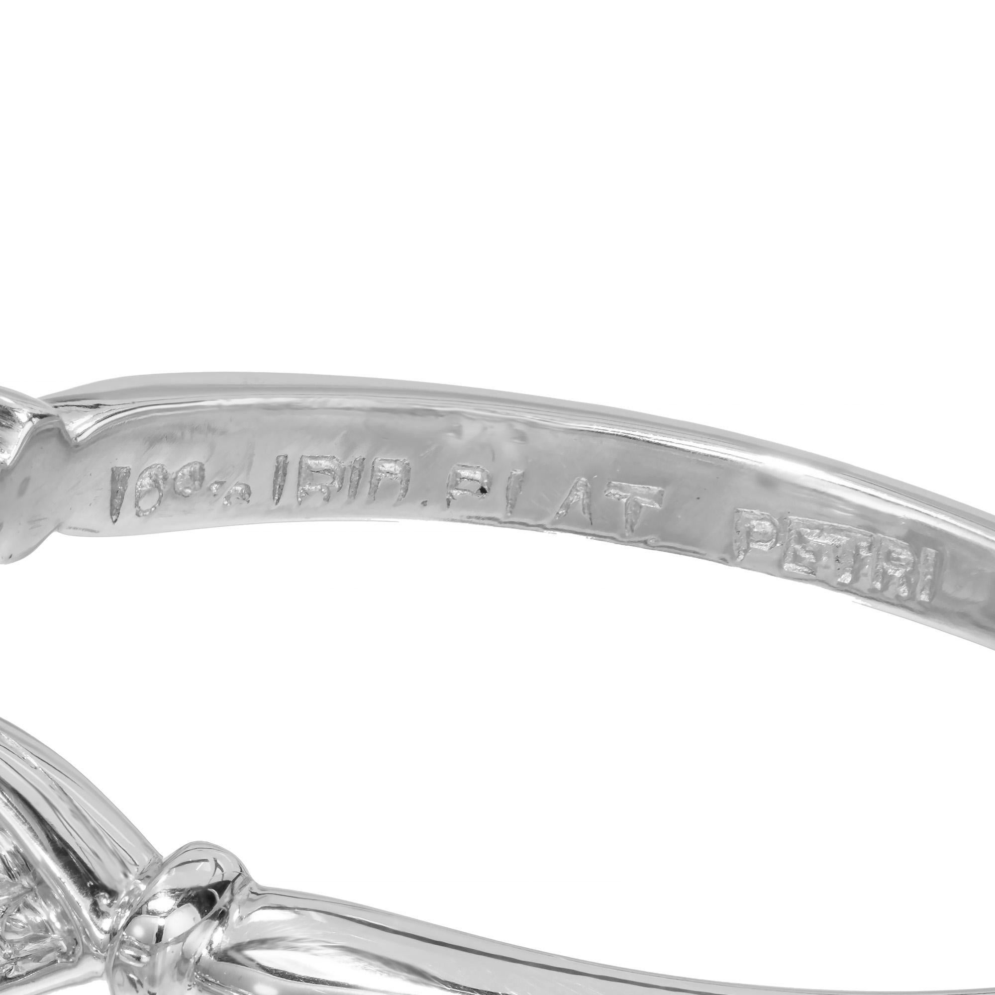 GIA Certified 1.01 Carat Diamond Platinum Art Deco Three-Stone Engagement Ring  For Sale 2