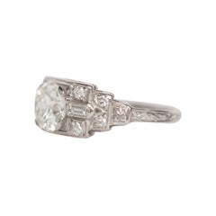 GIA Certified 1.01 Carat Diamond Platinum Engagement Ring