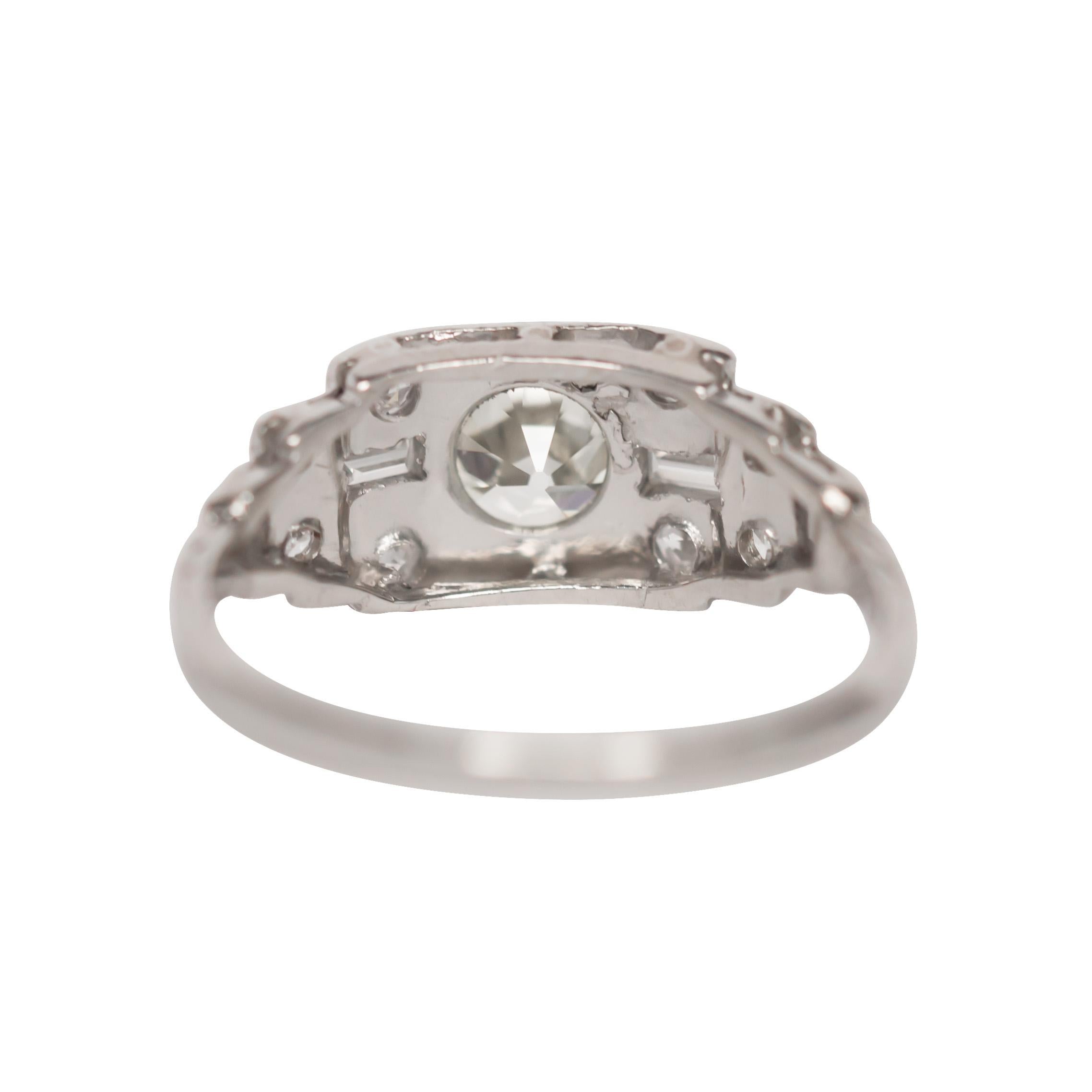 Old European Cut GIA Certified 1.01 Carat Diamond Platinum Engagement Ring For Sale