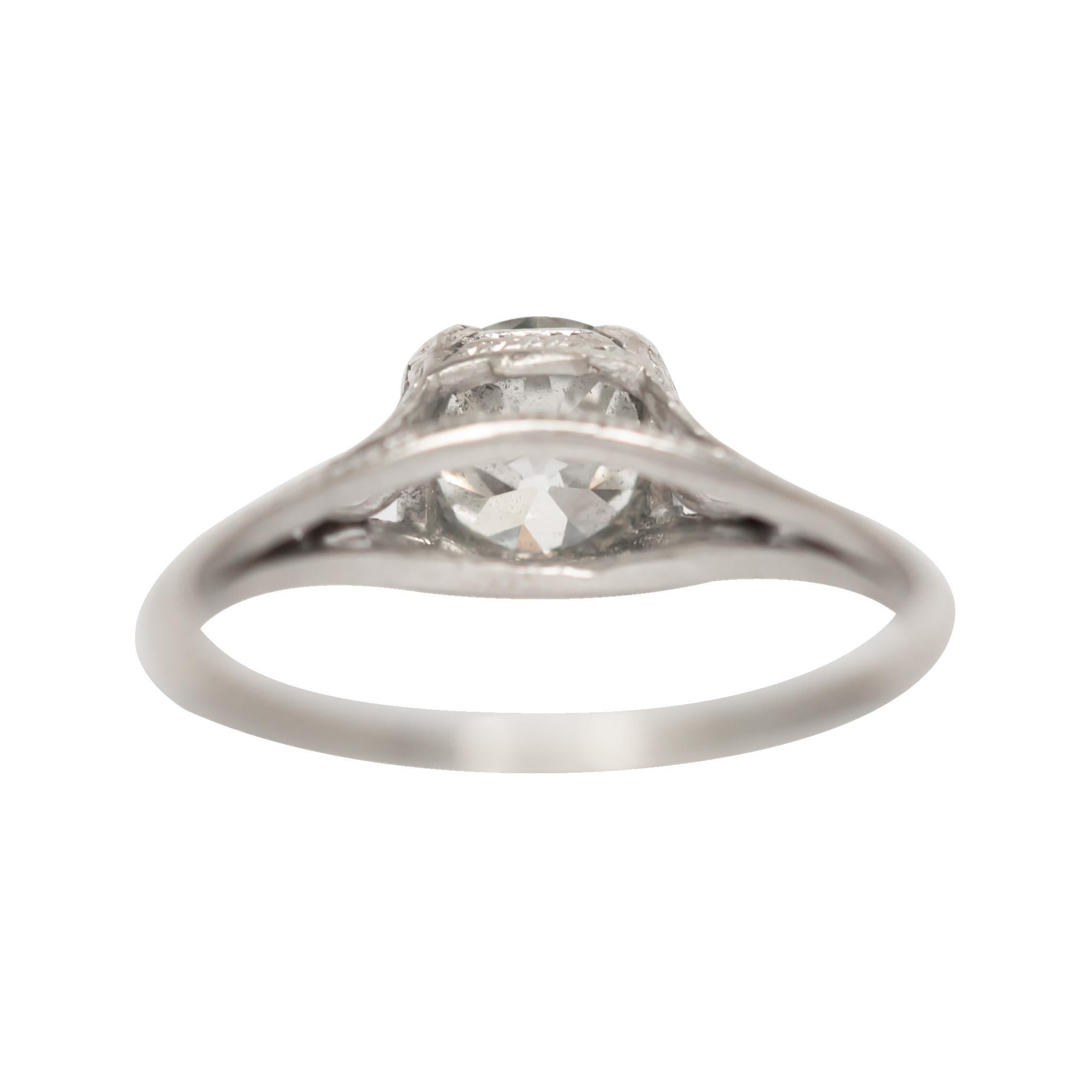 GIA Certified 1.01 Carat Diamond Platinum Engagement Ring In Good Condition For Sale In Atlanta, GA