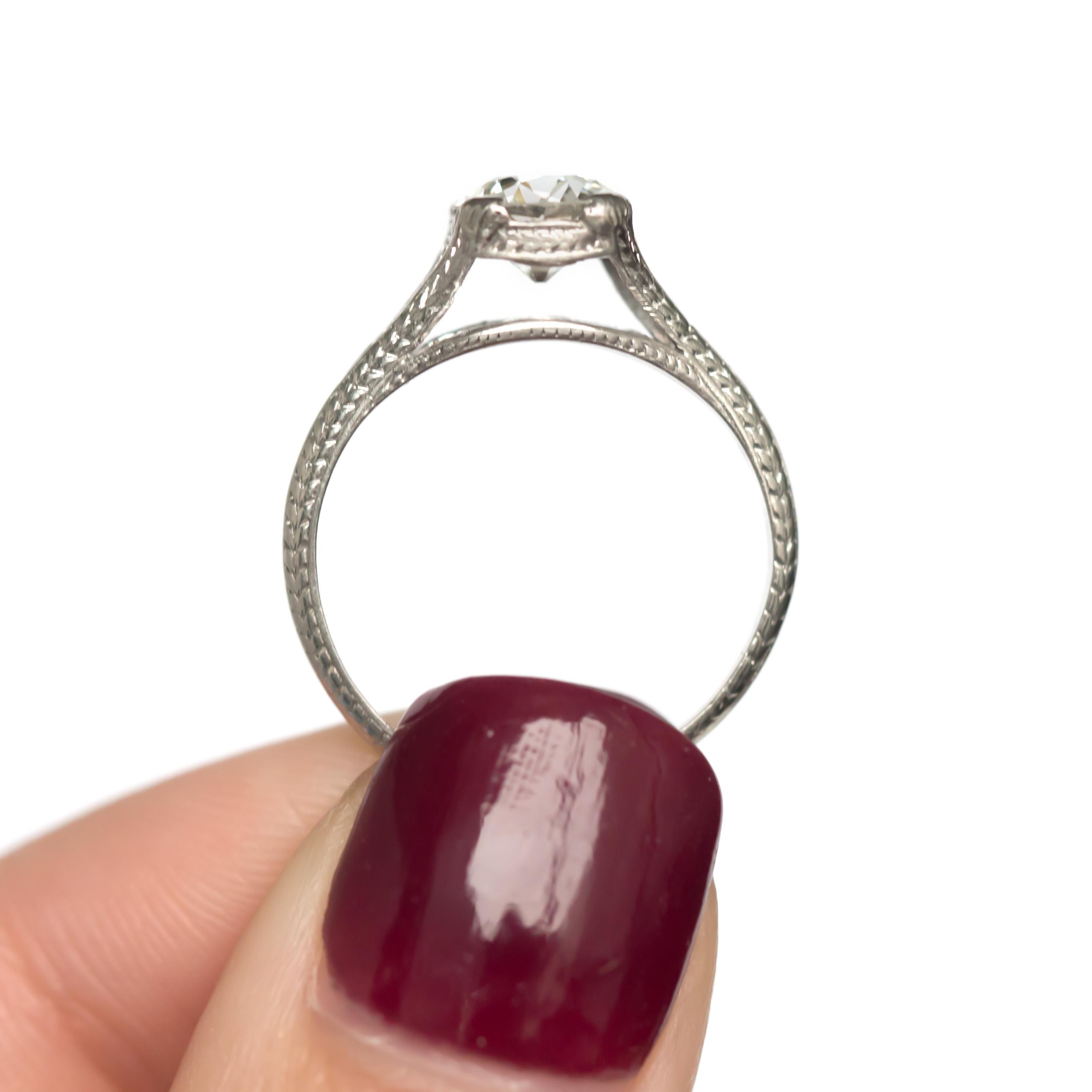 Women's or Men's GIA Certified 1.01 Carat Diamond Platinum Engagement Ring For Sale