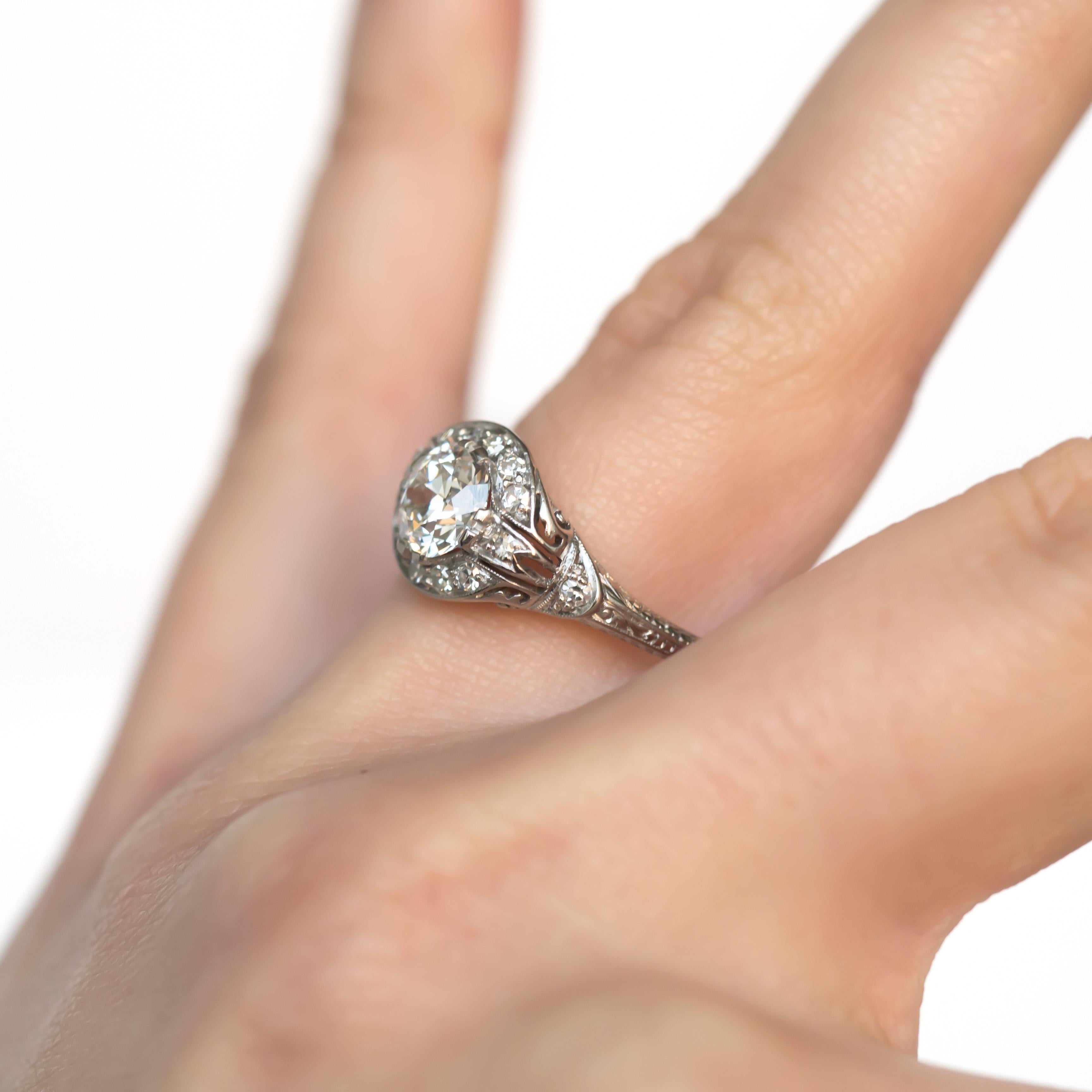 GIA Certified 1.01 Carat Diamond Platinum Engagement Ring For Sale 1