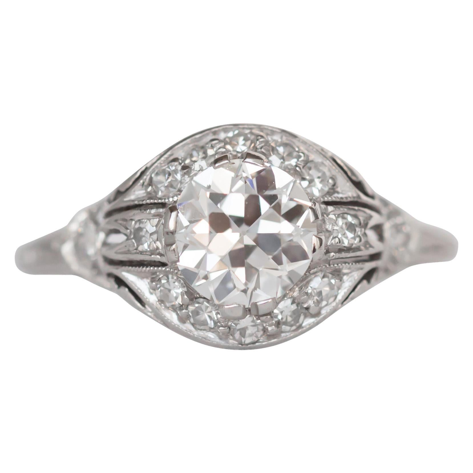 GIA Certified 1.01 Carat Diamond Platinum Engagement Ring For Sale