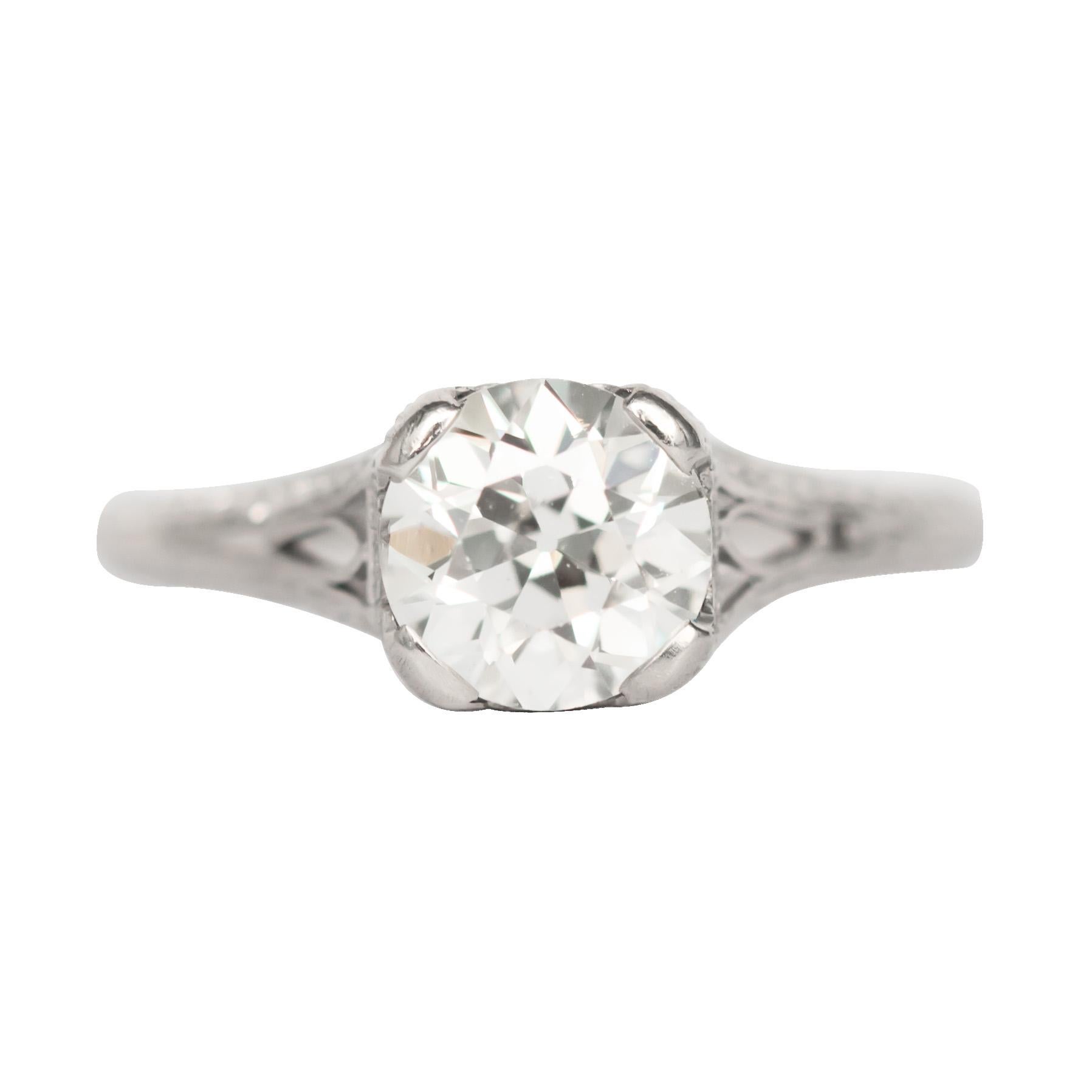 GIA Certified 1.01 Carat Diamond Platinum Engagement Ring For Sale