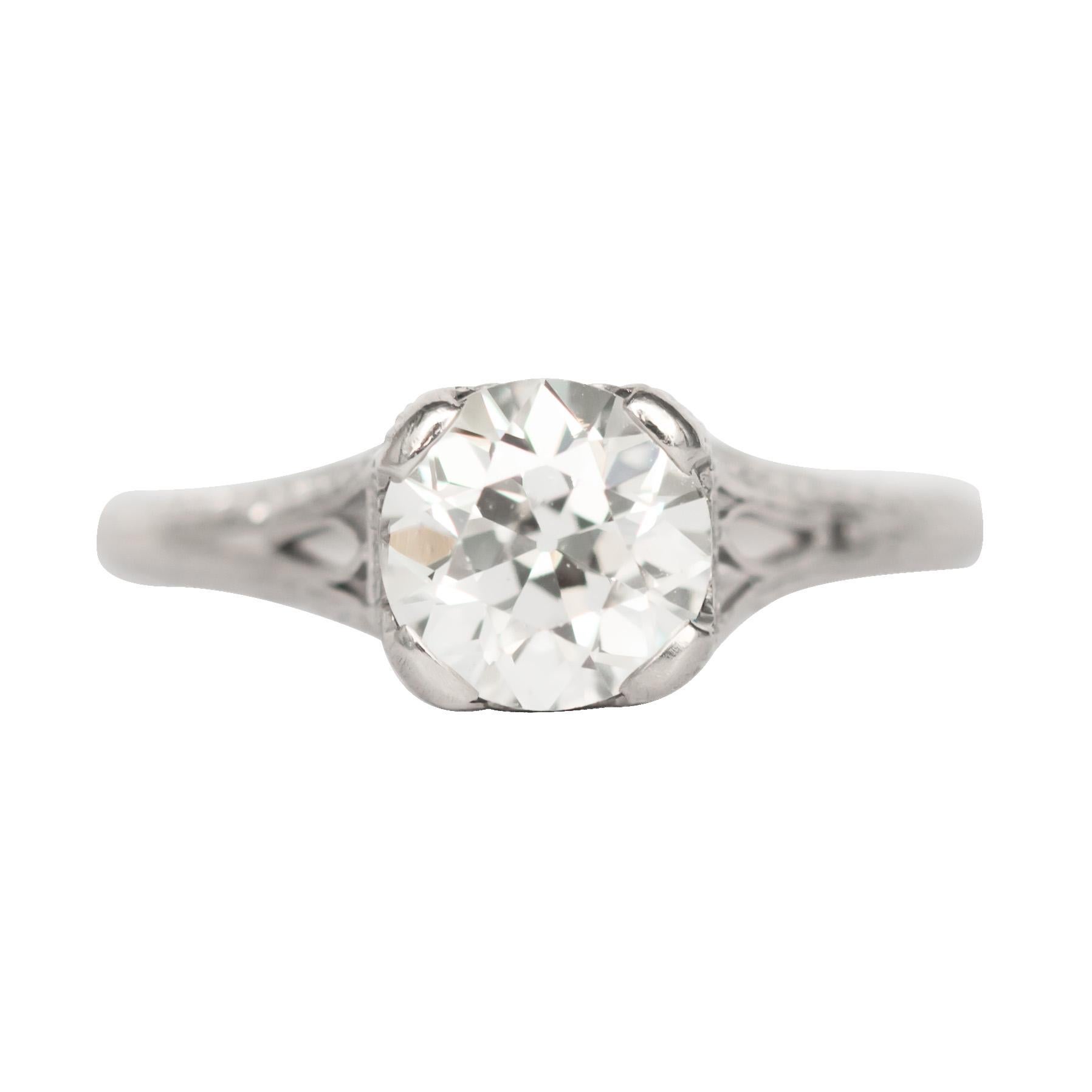 GIA Certified 1.01 Carat Diamond Platinum Engagement Ring