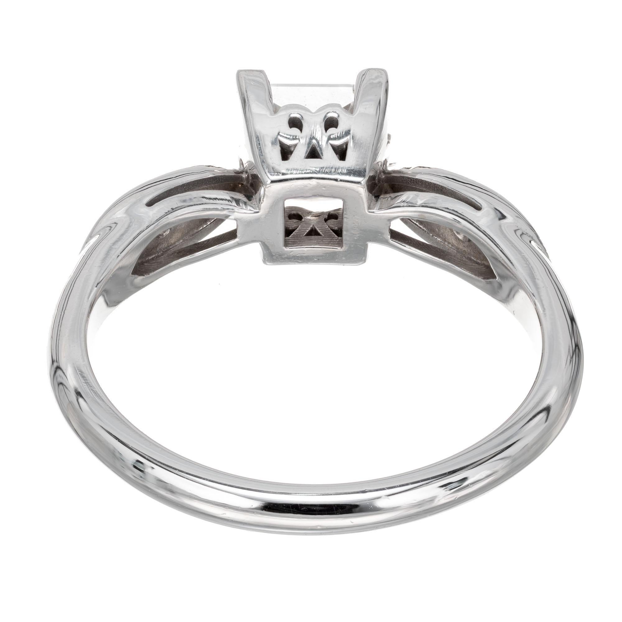 GIA Certified 1.01 Carat Diamond White Gold Engagement Ring 1