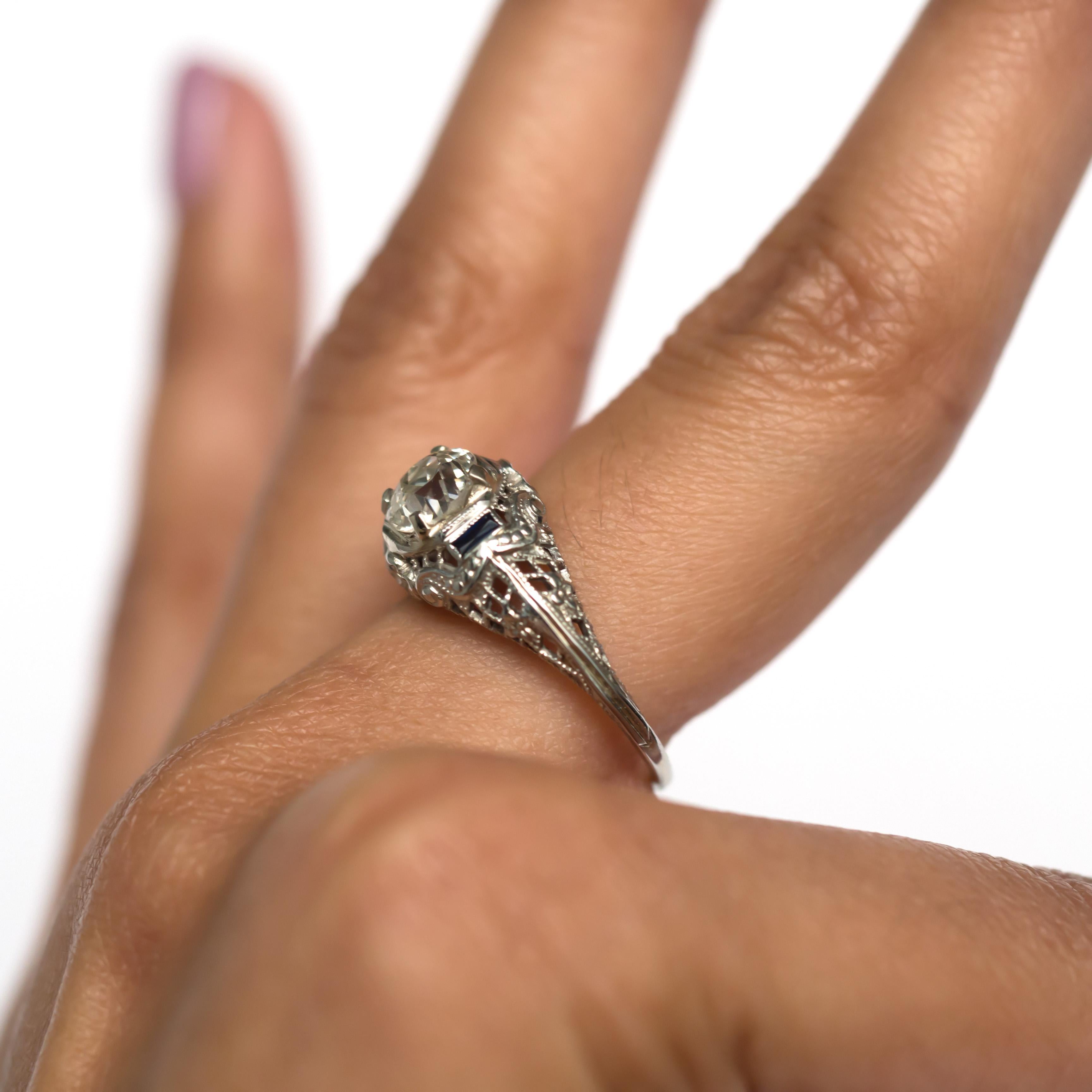 Bague de fiançailles en or blanc avec diamants de 1,01 carat certifiés par le GIA en vente 2
