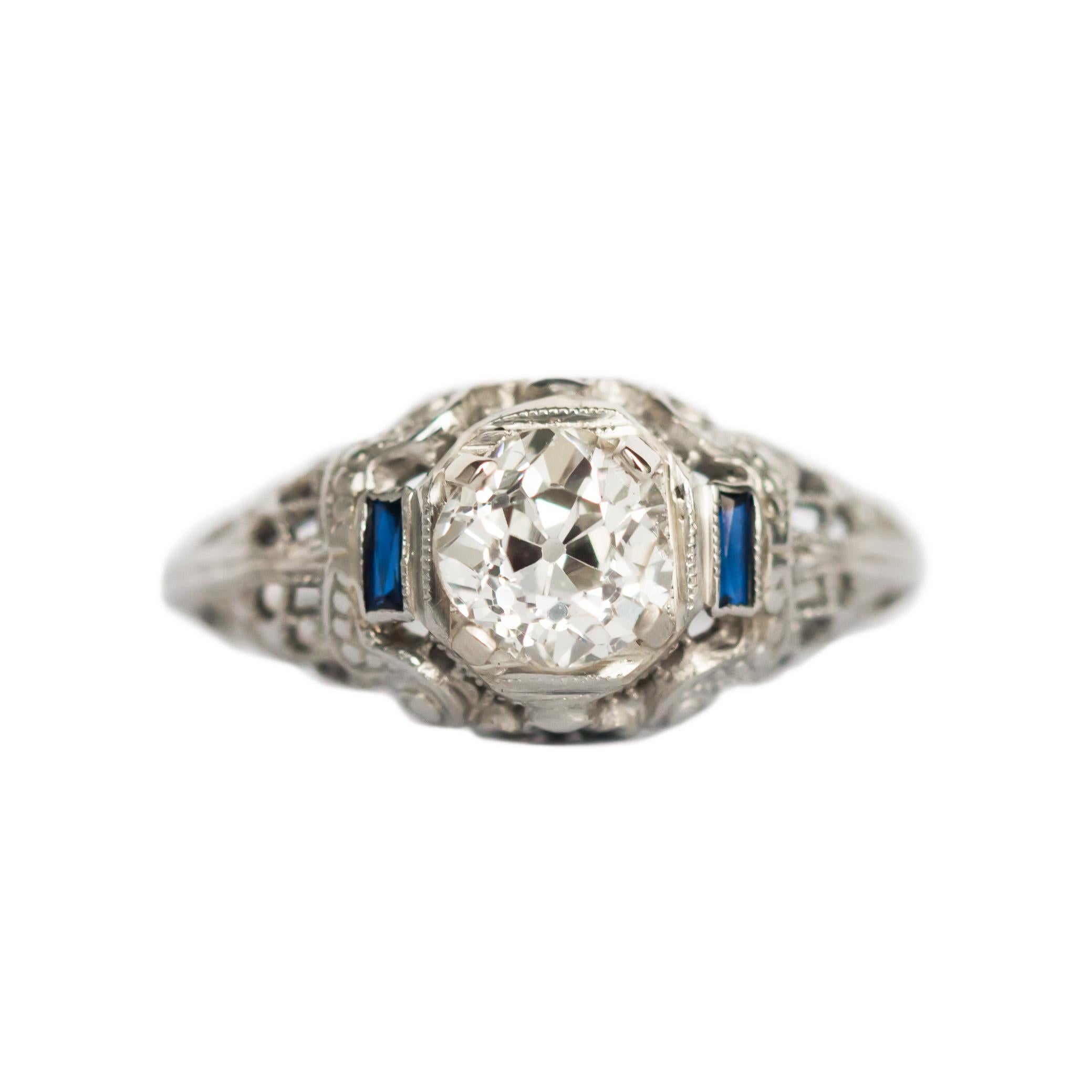 GIA Certified 1.01 Carat Diamond White Gold Engagement Ring
