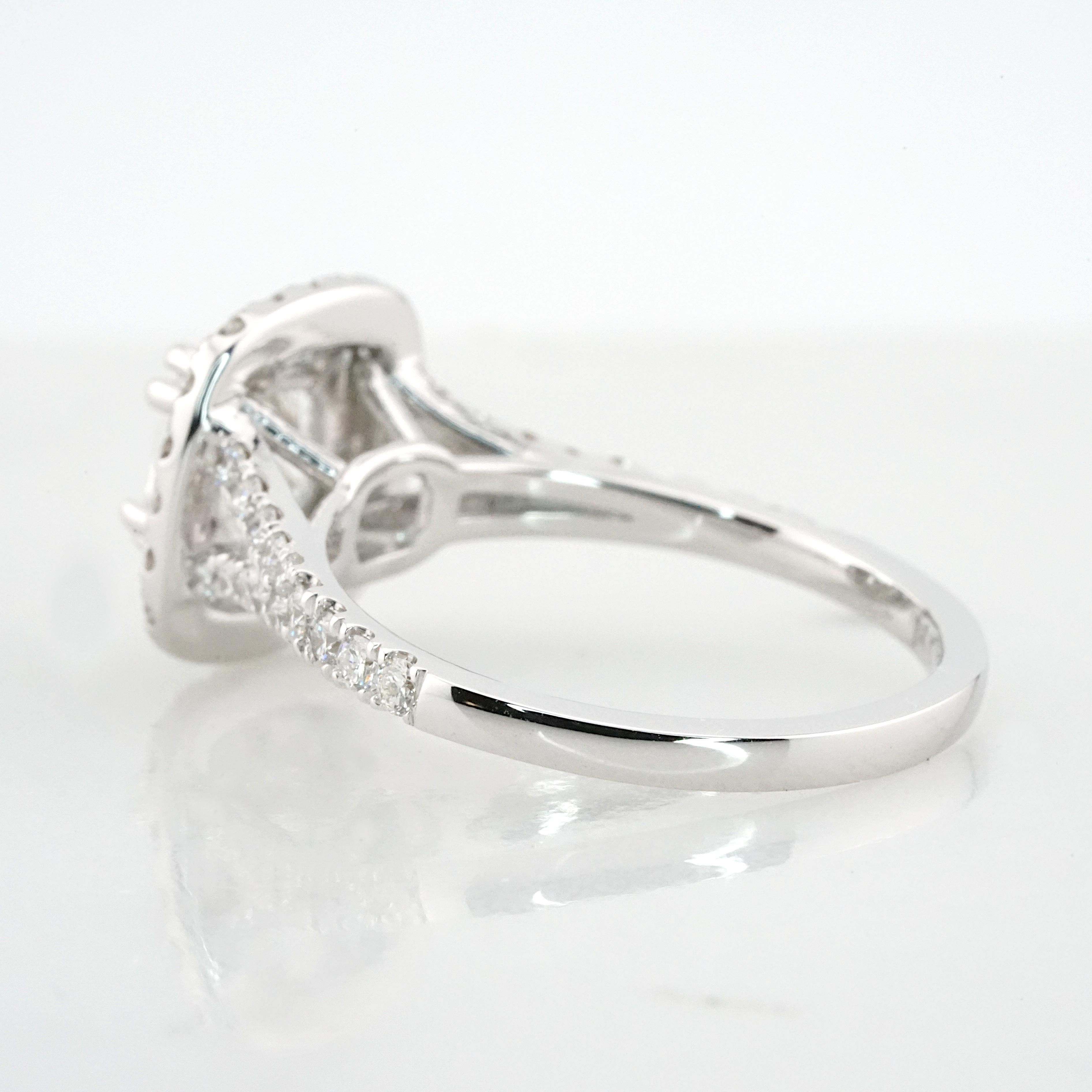 Contemporary GIA Certified 1.01 Carat E VS2 Radiant Cut 14K White Gold Engagement Ring For Sale