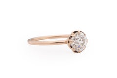GIA Certified 1.01 Carat Edwardian Diamond 14 Karat Yellow Gold Engagement Ring