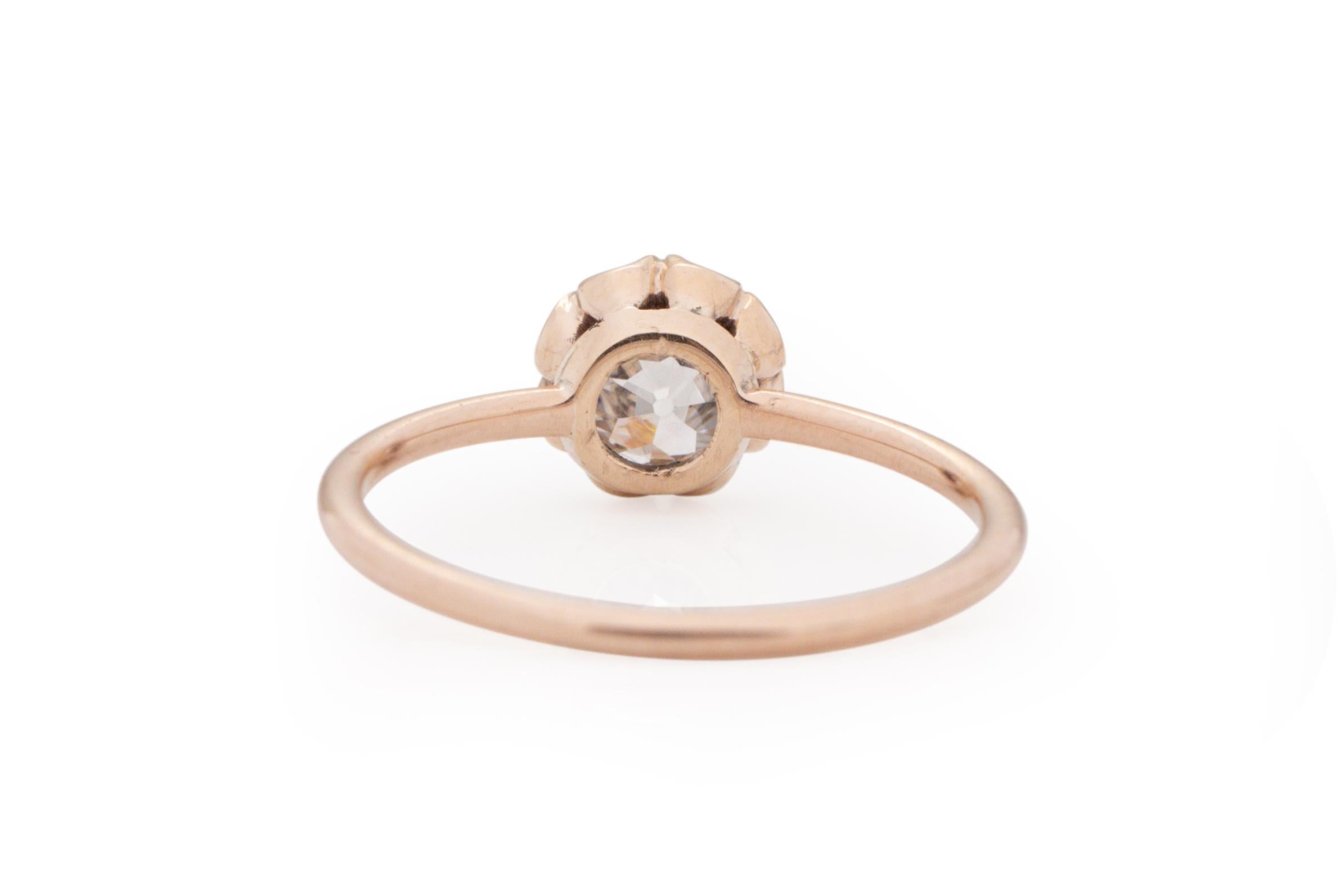 Old European Cut GIA Certified 1.01 Carat Edwardian Diamond 14 Karat Yellow Gold Engagement Ring For Sale