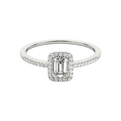 GIA zertifiziert 1.01 Karat Smaragd Halo Filigran Korb Diamant Ring
