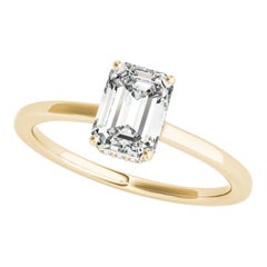 GIA Certified 1.01 Carat Emerald Hidden Halo Slim Band Diamond Ring