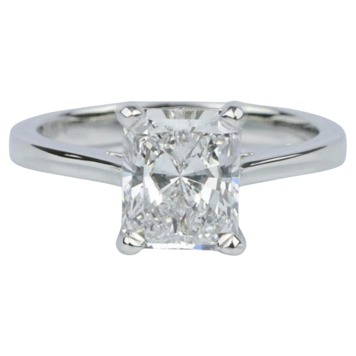 GIA zertifiziert 1,01 Karat Verlobungsring Diamant Strahlenschliff Platin F Farbe VVS1