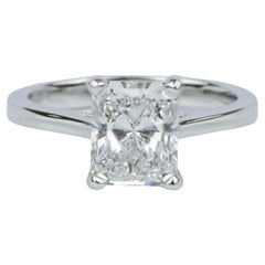 GIA Certified 1.01 Carat Engagement Diamond Radiant Cut Platinum F Color VVS1