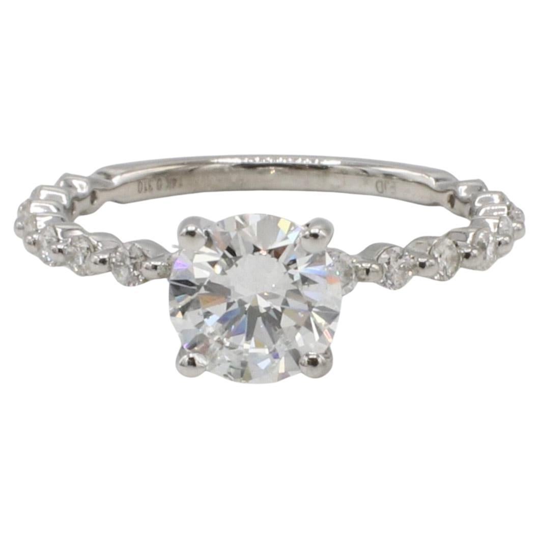 Bague de fiançailles certifiée GIA 1.01 carat F SI2 Round Brilliant Natural Diamond en vente