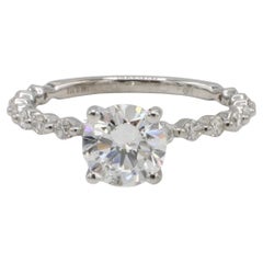 Bague de fiançailles certifiée GIA 1.01 carat F SI2 Round Brilliant Natural Diamond