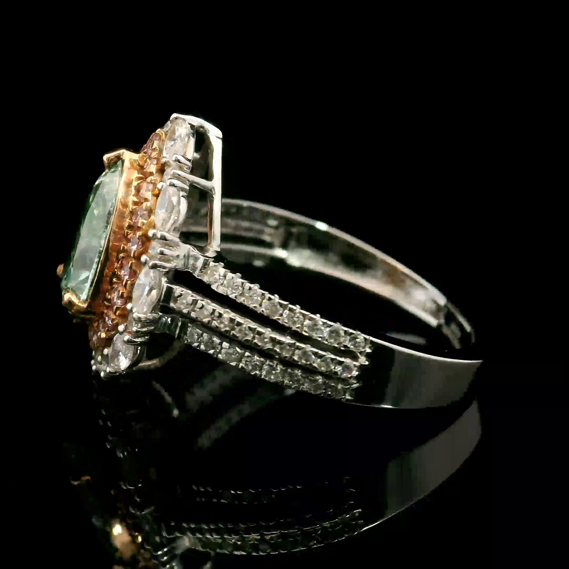 Taille poire Bague en diamant certifié GIA de 1,01 carat jaune vert VS1 en vente