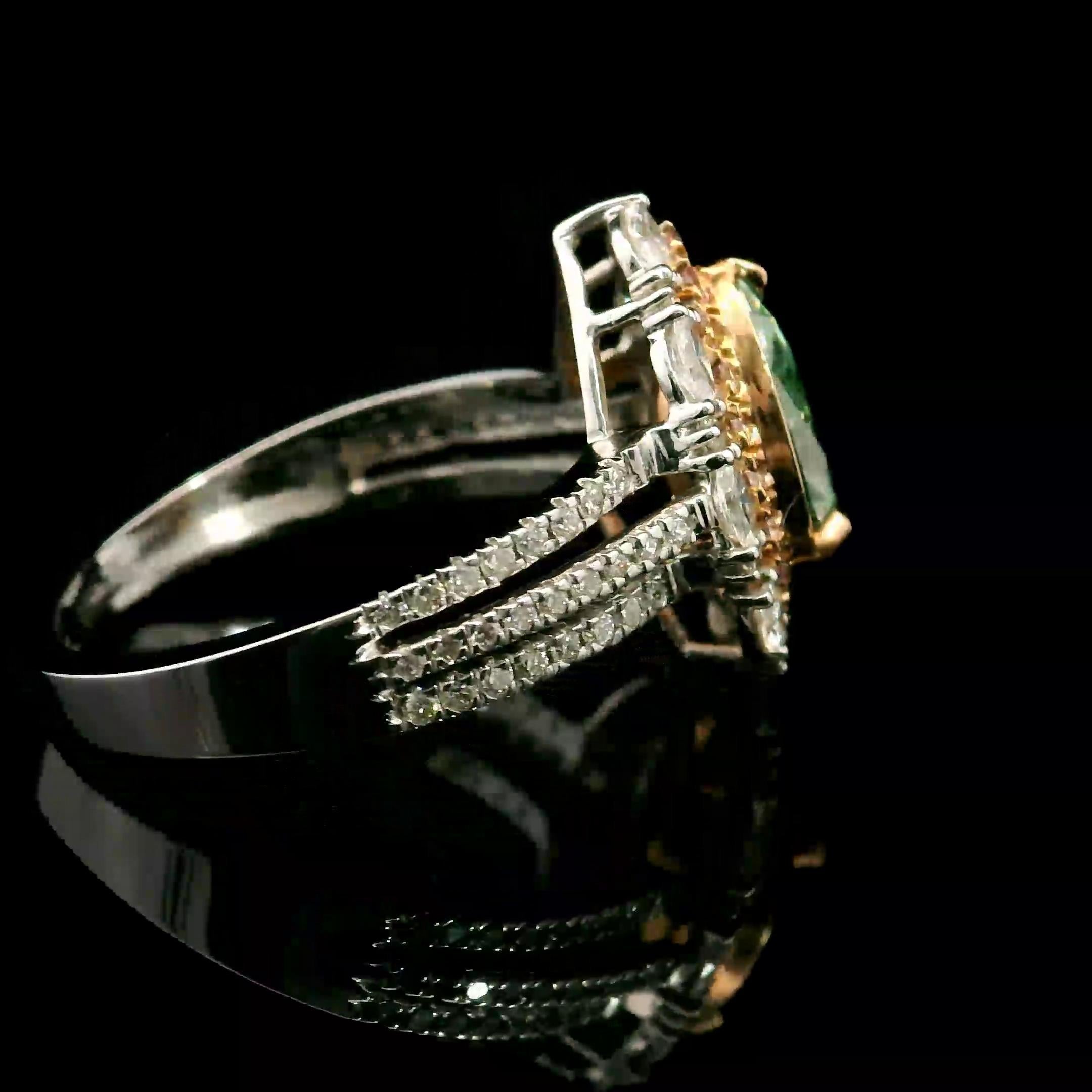 Bague en diamant certifié GIA de 1,01 carat jaune vert VS1 Unisexe en vente