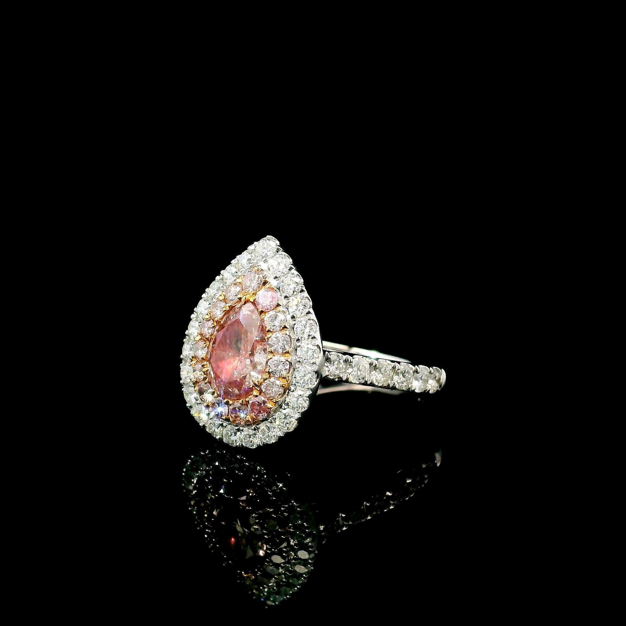 GIA Certified 1.01 Carat Fancy Brown Pink I2 Clarity Diamond Ring In New Condition For Sale In บางรัก, TH