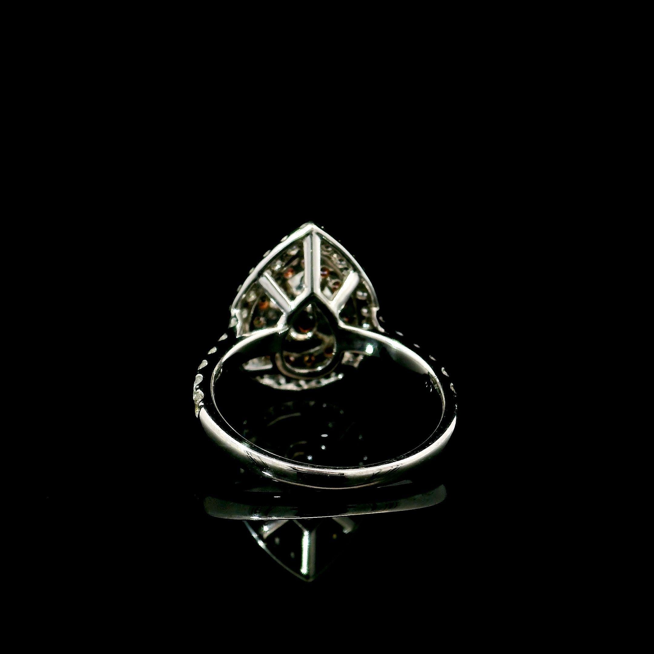 Women's or Men's GIA Certified 1.01 Carat Fancy Brown Pink I2 Clarity Diamond Ring For Sale