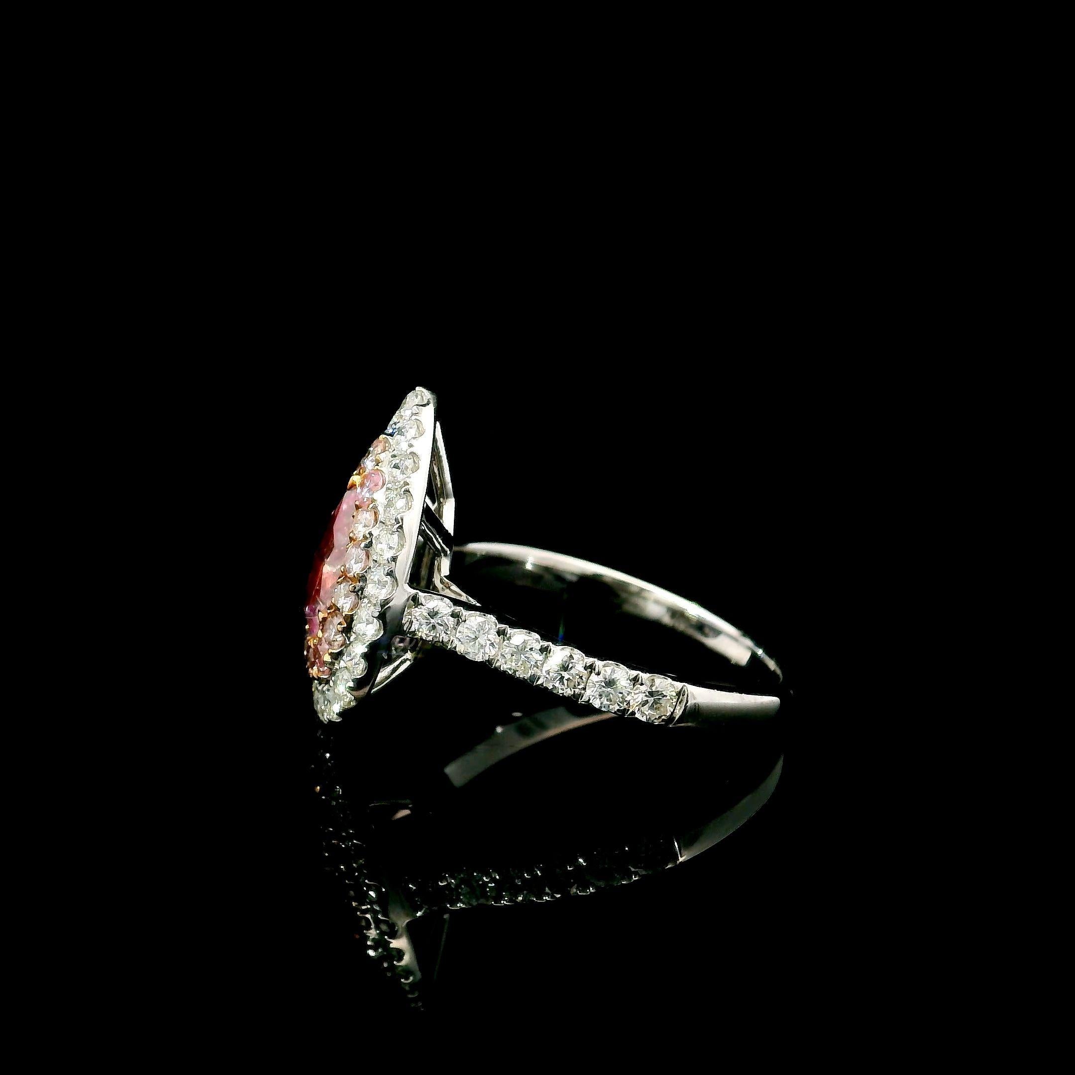 GIA Certified 1.01 Carat Fancy Brown Pink I2 Clarity Diamond Ring For Sale 1