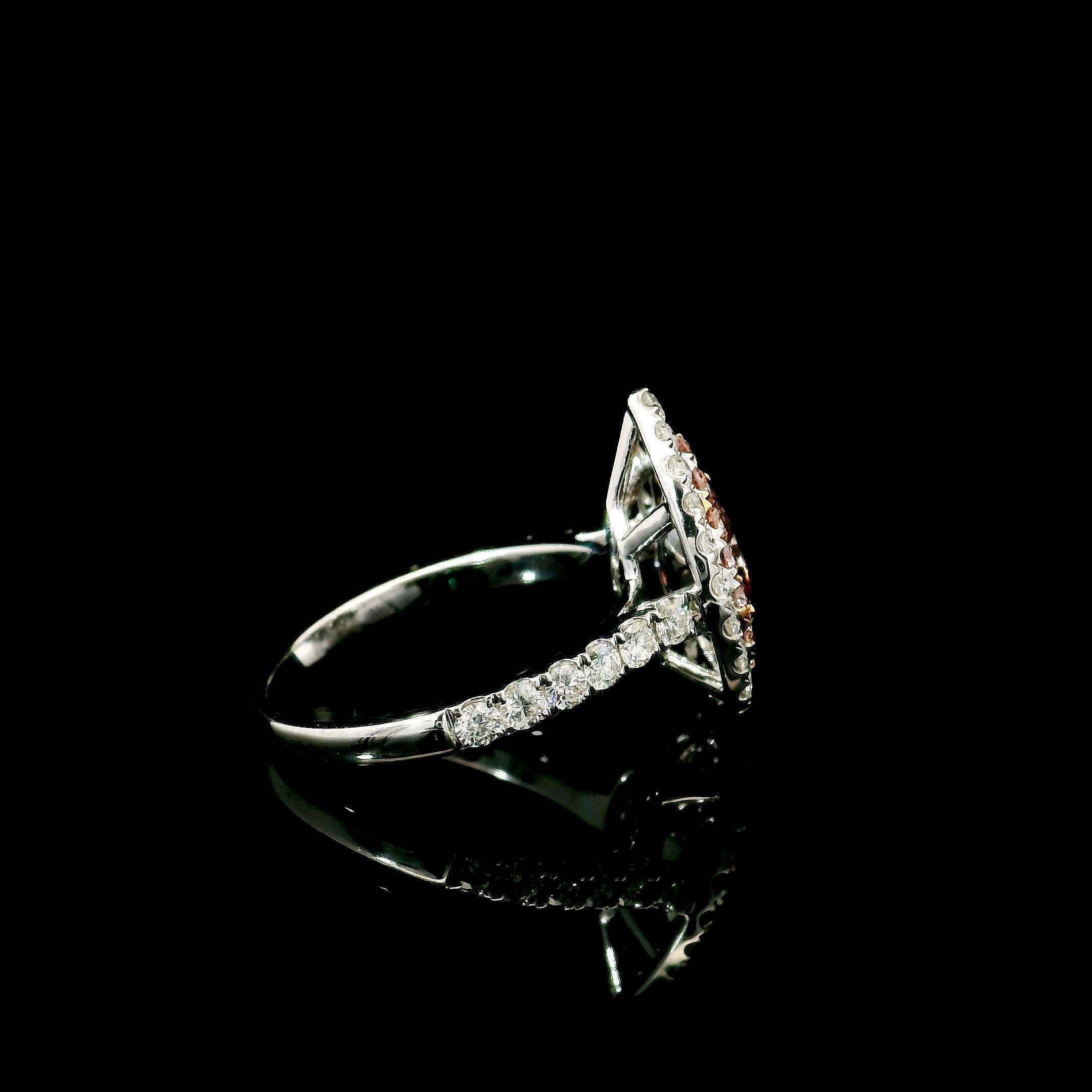 GIA Certified 1.01 Carat Fancy Brown Pink I2 Clarity Diamond Ring For Sale 2