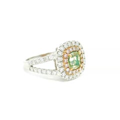 GIA Certified 1.01 Carat Fancy Brownish Greenish Yellow Vs2 Clarity Diamond Ring