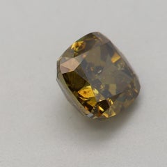 GIA Certified 1.01 Carat Fancy Dark Greenish Brown I2 Clarity Diamond