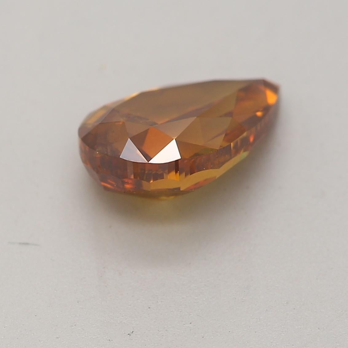 Women's or Men's GIA Certified 1.01 Carat Fancy Deep Brown Orange I1 Clarity Diamond For Sale
