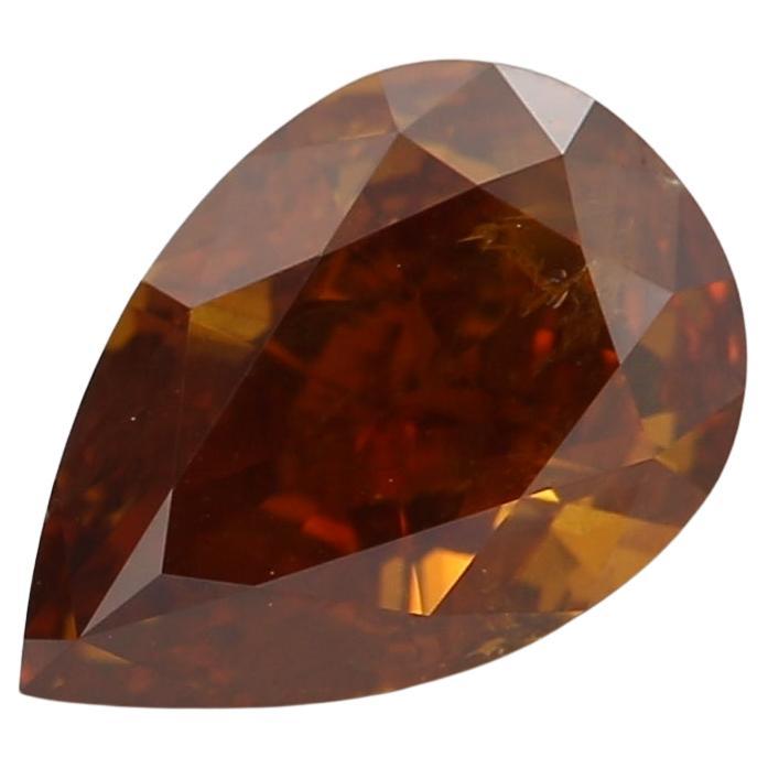 Diamant certifié GIA de 1,01 carat de couleur orange brun foncé, pureté I1