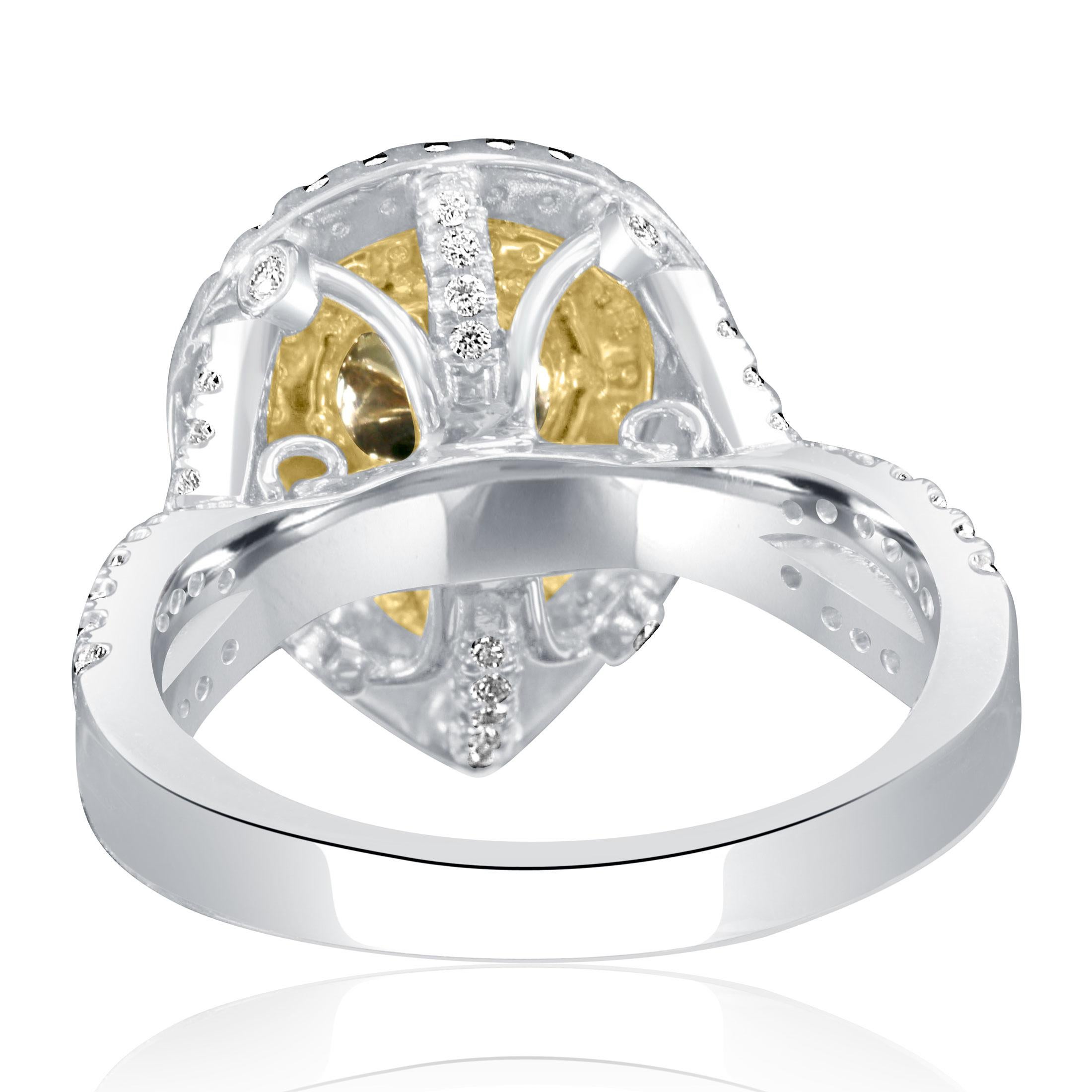 Modern GIA Certified 1.01 Carat Fancy Deep Brownish Yellow Pear Diamond Engagement Ring For Sale