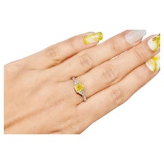 GIA Certified 1.01 Carat Fancy Deep Yellow Diamond Ring VS2 Clarity