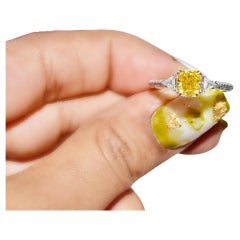 GIA Certified 1.01 Carat Fancy Deep Yellow VS2 Clarity Diamond Ring