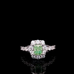 GIA-zertifiziert 1,01 Karat Fancy Grün SI Reinheit Diamantring