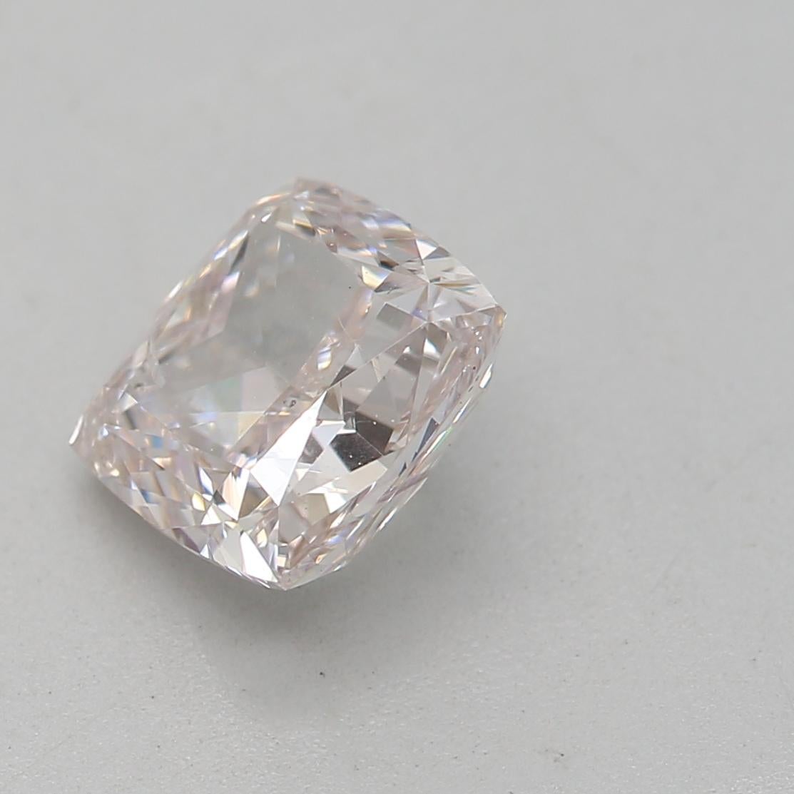 Cushion Cut GIA Certified 1.01 Carat Fancy Light Brown Pink SI2 Clarity Diamond For Sale