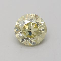 GIA Certified 1.01 Carat Fancy Light Brownish Greenish Yellow I2 Clarity Diamond