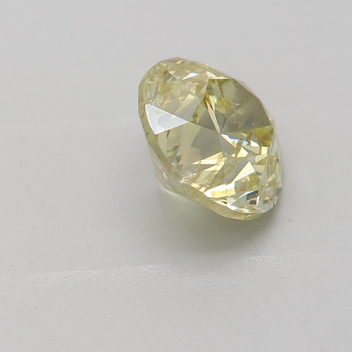 Women's or Men's GIA Certified 1.01 Carat Fancy Light Brownish Greenish Yellow I2 Clarity Diamond For Sale