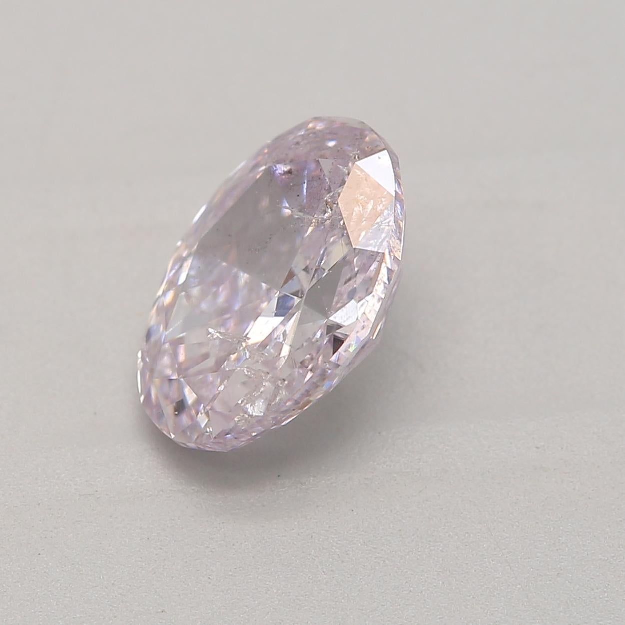 Oval Cut GIA Certified 1.01 Carat Fancy Light Pinkish Purple I1 Clarity Diamond For Sale