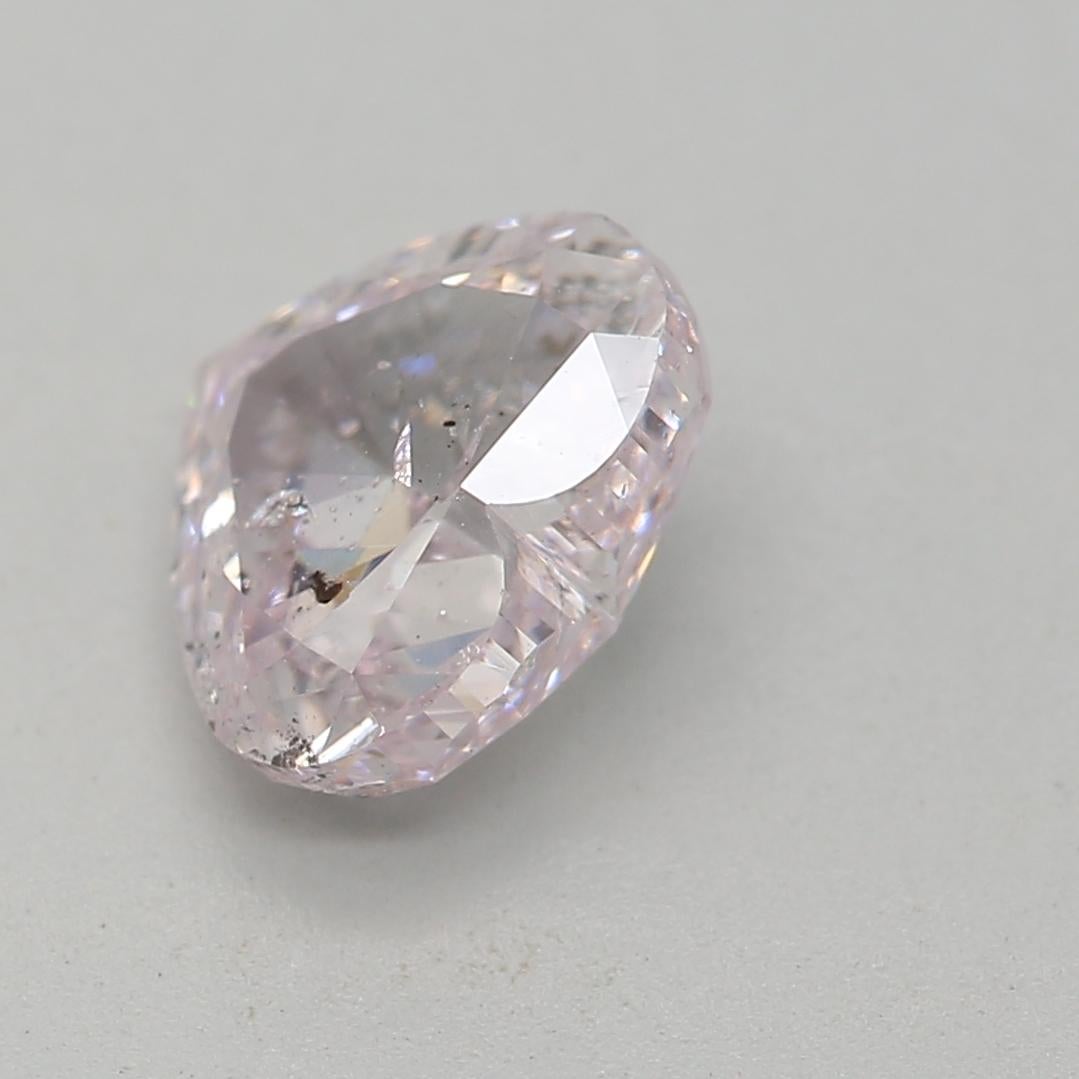 Heart Cut GIA Certified 1.01 Carat Fancy Light Purplish Pink I1 Clarity Diamond For Sale