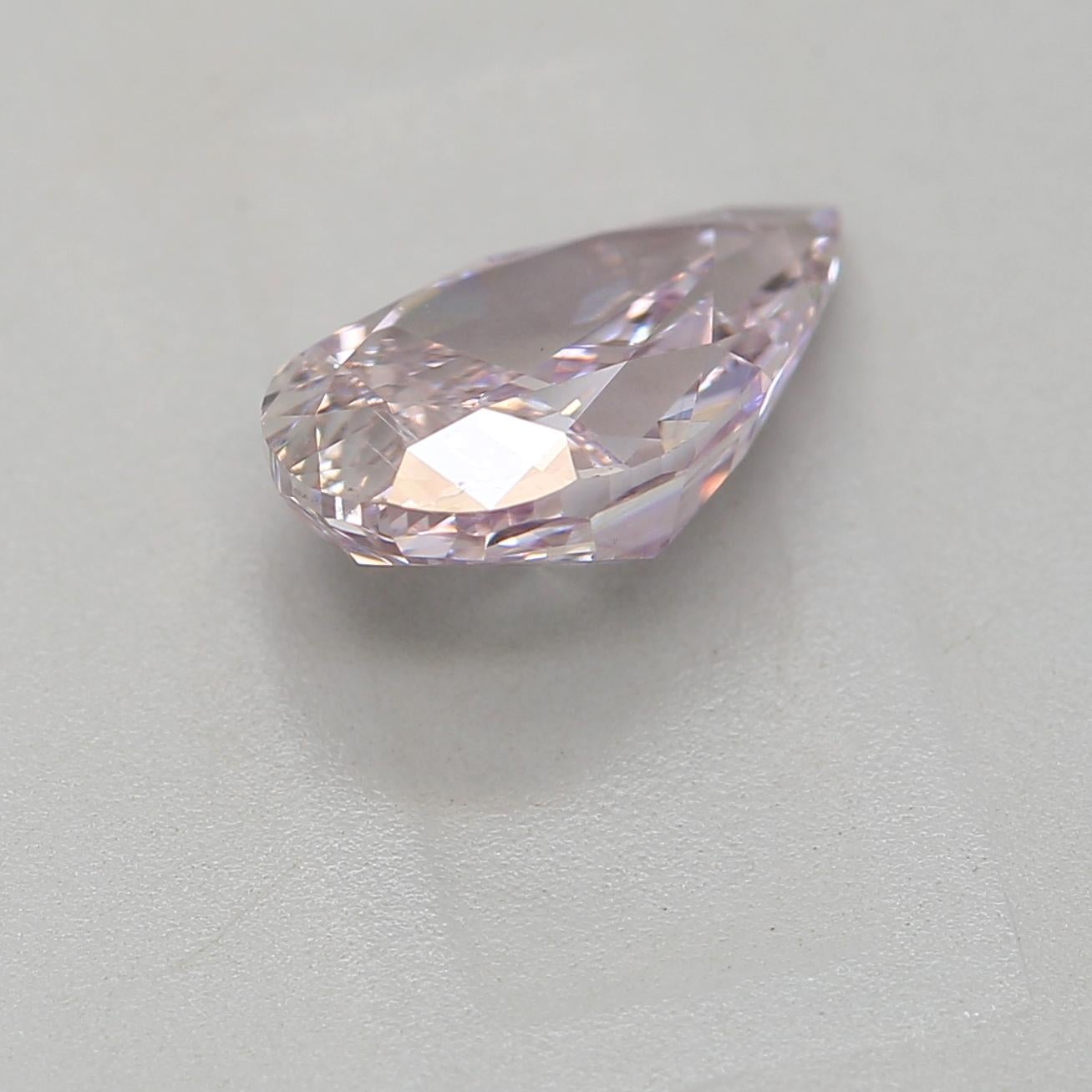 Pear Cut GIA Certified 1.01 Carat Fancy Pink Purple SI2 Clarity Diamond For Sale