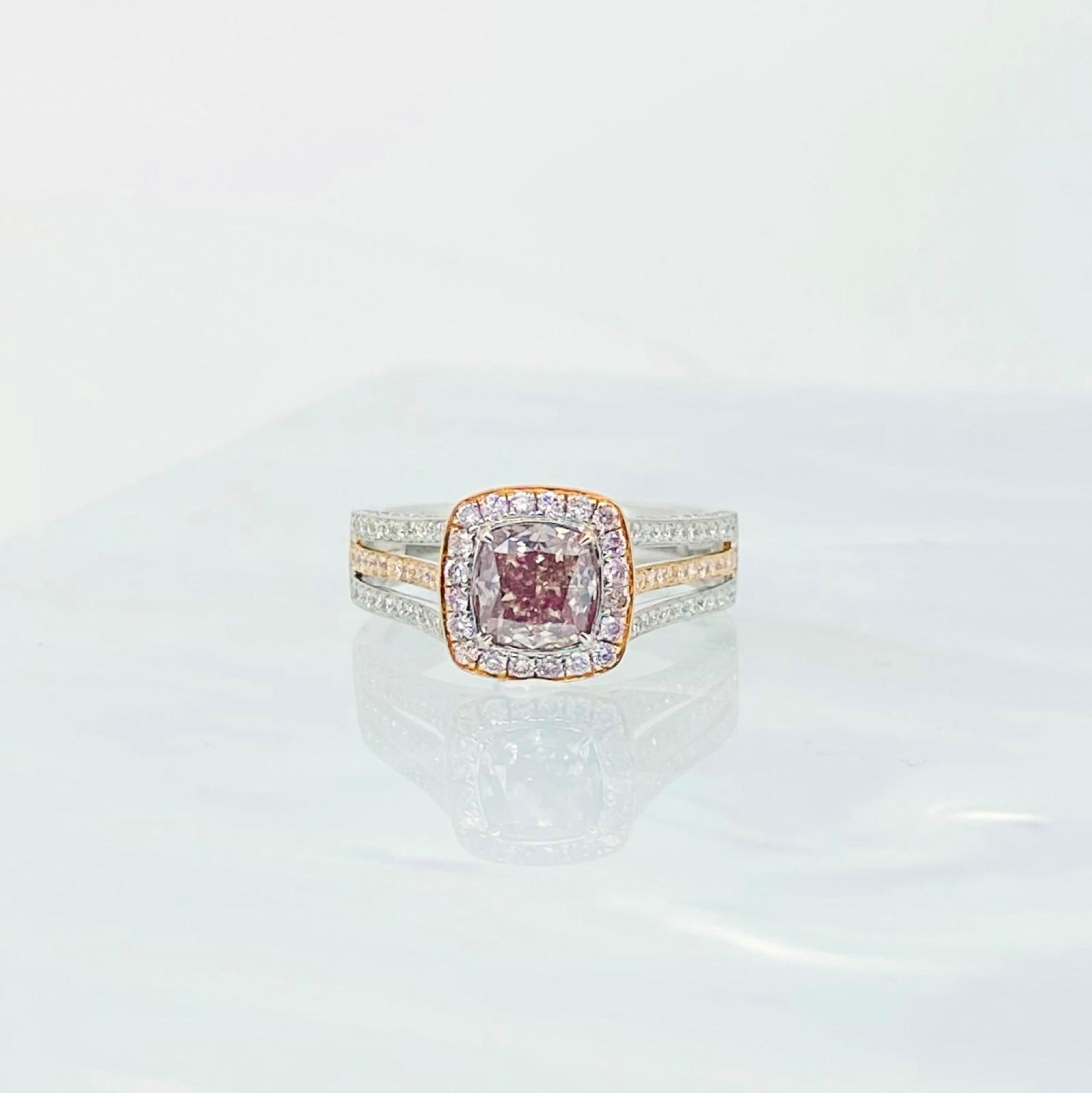 GIA zertifiziert 1,01 Karat Fancy Pinkish Brown Diamantring I2 Reinheit im Angebot 1