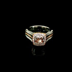 GIA Certified 1.01 Carat Fancy Pinkish Brown I2 Clarity Diamond Ring