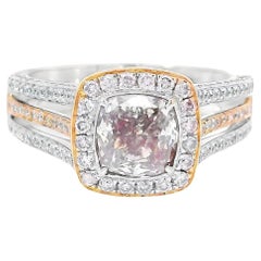 GIA Certified 1.01 Carat Fancy Pinkish Brown I2 Clarity Diamond Ring