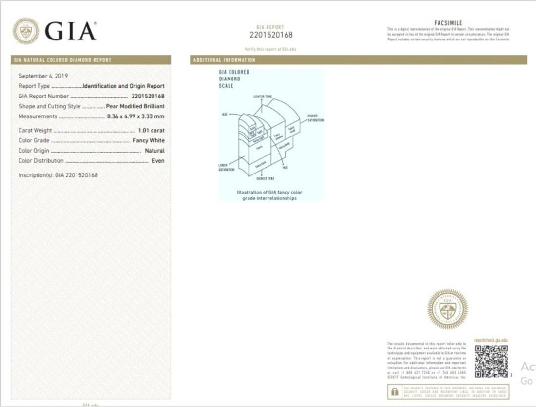 GIA Certified 1.01 Carat Fancy White Diamond For Sale 1