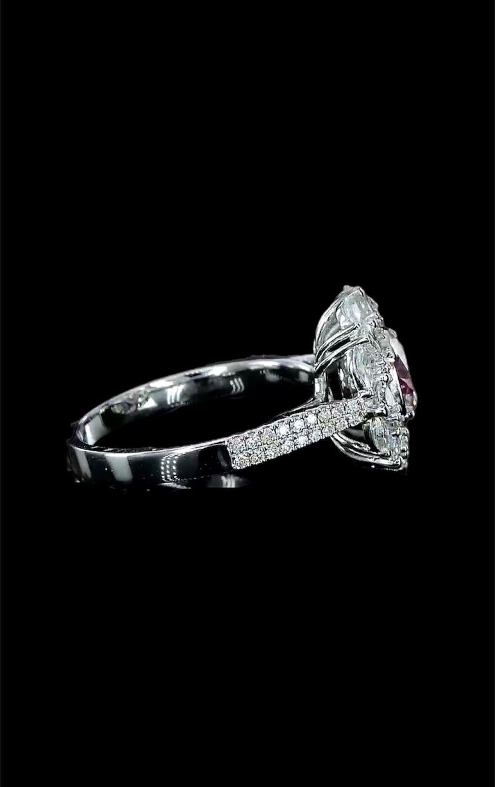 Round Cut GIA Certified 1.01 Carat Light Pink Diamond Ring  For Sale