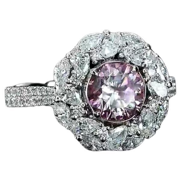 GIA Certified 1.01 Carat Light Pink Diamond Ring 